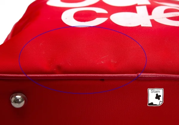 コムコム コムデギャルソンCOMME des GARCONS ロゴプリントチェーンハンドルバッグ 赤白 K-128870_008