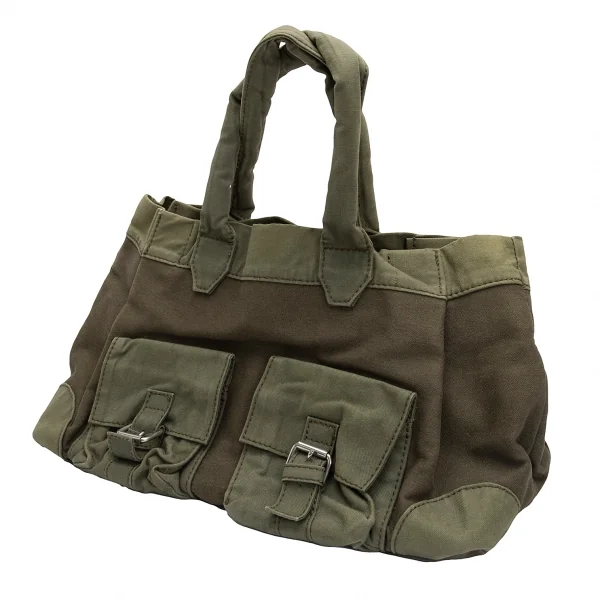トリココムデギャルソンtricot COMME des GARCONS キャンバスミリタリーハンドバッグ カーキ K-128871_001