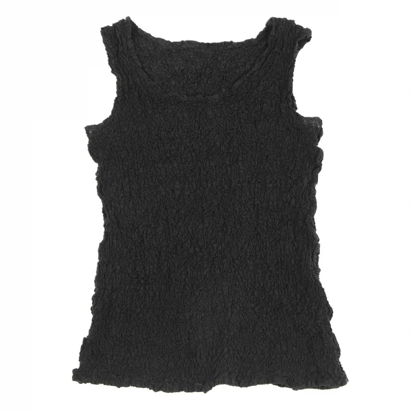 イッセイミヤケ ミーISSEY MIYAKE me カリフラワータンクトップ 黒S位 K-128877_002