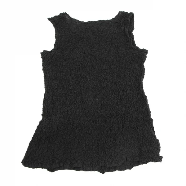 イッセイミヤケ ミーISSEY MIYAKE me カリフラワータンクトップ 黒S位 K-128877_009