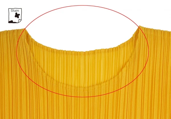 プリーツプリーズPLEATS PLEASE プリーツ半袖ワンピース 黄色3