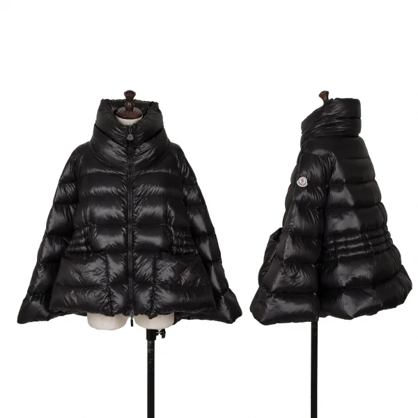 モンクレールMONCLER CHALAIN GIUBBOTTO ナイロンポンチョダウンジャケット 黒0 K-128907_001