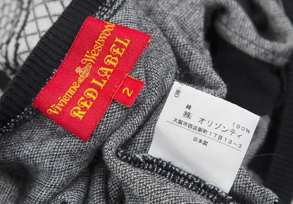 ヴィヴィアンウエストウッド レッドレーベルVivienne Westwood Red Label オーブスカルフーデッドニットカーディガン 白黒2 K-128909_018