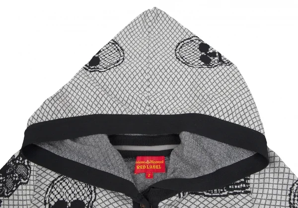 ヴィヴィアンウエストウッド レッドレーベルVivienne Westwood Red Label オーブスカルフーデッドニットカーディガン 白黒2 K-128909_004