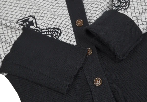 ヴィヴィアンウエストウッド レッドレーベルVivienne Westwood Red Label オーブスカルフーデッドニットカーディガン 白黒2 K-128909_009
