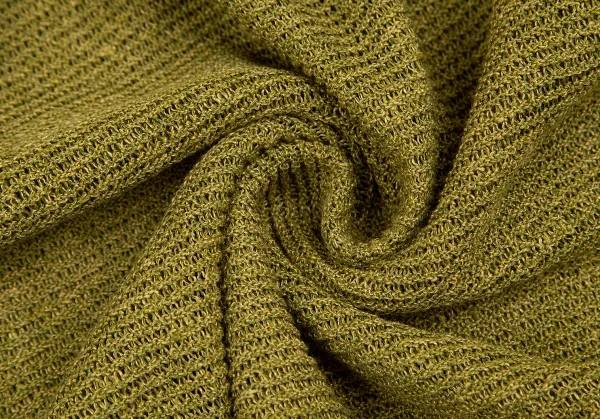 ミッソーニMISSONI リネンナイロンVネックニットワンピース 黄緑