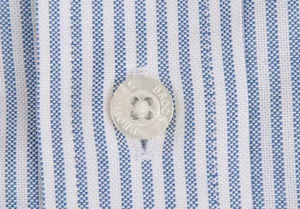 アイ ジュンヤワタナベマン コムデギャルソン×ブルックスブラザーズeYe JUNYA WATANABE MAN COMME des GARCONS ネル切替ロゴストライプシャツ 水色白他M K-128933_004