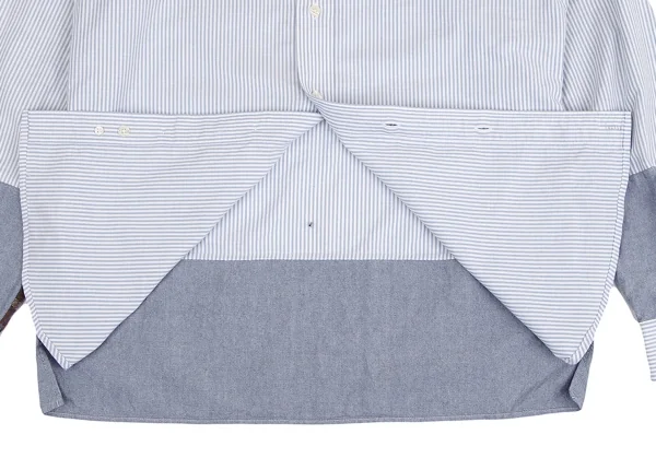 アイ ジュンヤワタナベマン コムデギャルソン×ブルックスブラザーズeYe JUNYA WATANABE MAN COMME des GARCONS ネル切替ロゴストライプシャツ 水色白他M K-128933_009