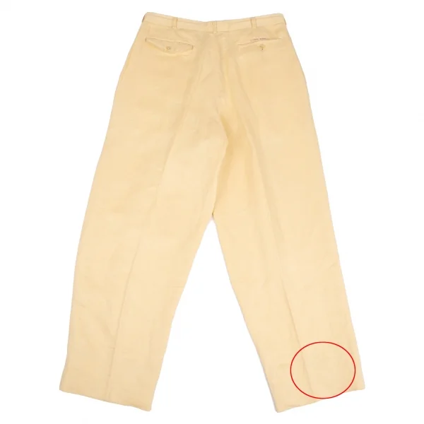 パパスPapas リネンシルクドロストパンツ 黄色L K-128956_010