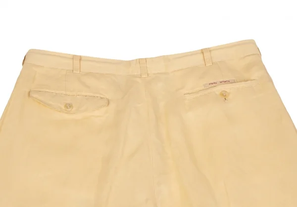 パパスPapas リネンシルクドロストパンツ 黄色L K-128956_012