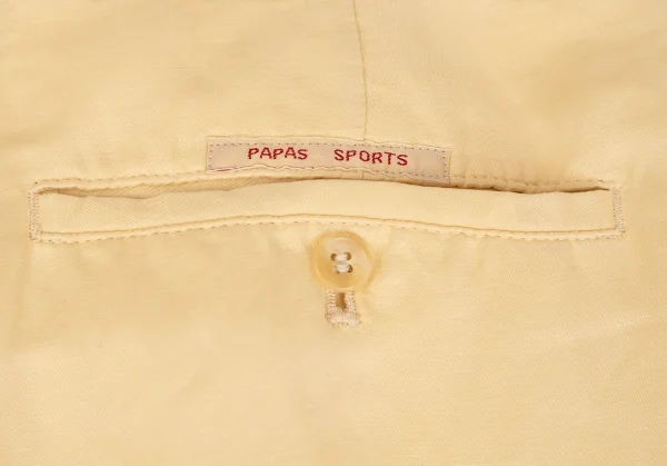 パパスPapas リネンシルクドロストパンツ 黄色L K-128956_013