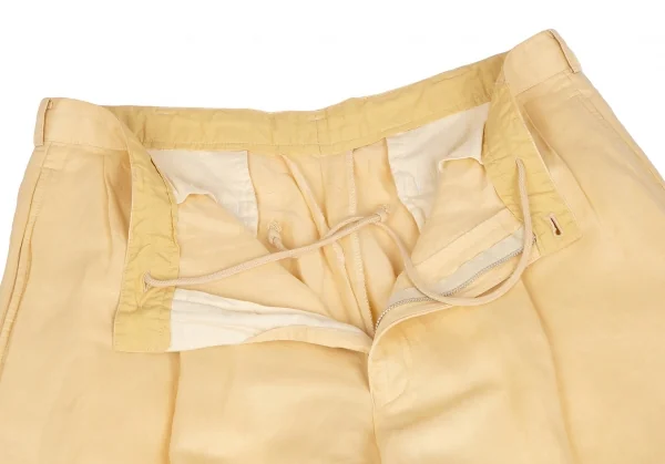 パパスPapas リネンシルクドロストパンツ 黄色L K-128956_005