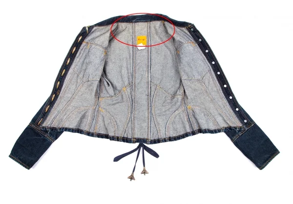 クリスチャンラクロワバザールCHRISTIAN LACROIX BAZAR バックレースアップワッペンデニムジャケット インディゴ38 K-128962_014