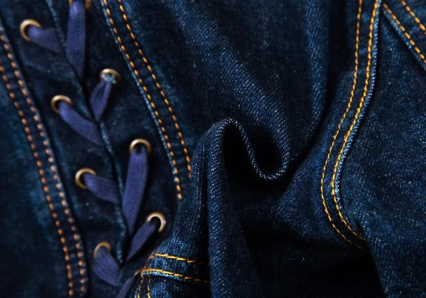 クリスチャンラクロワバザールCHRISTIAN LACROIX BAZAR バックレースアップワッペンデニムジャケット インディゴ38 K-128962_019