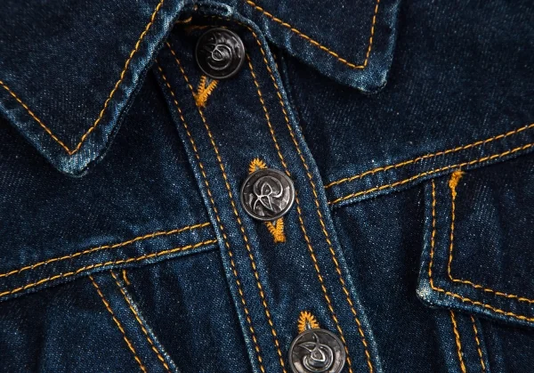 クリスチャンラクロワバザールCHRISTIAN LACROIX BAZAR バックレースアップワッペンデニムジャケット インディゴ38 K-128962_006