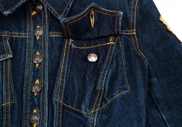 クリスチャンラクロワバザールCHRISTIAN LACROIX BAZAR バックレースアップワッペンデニムジャケット インディゴ38 K-128962_007