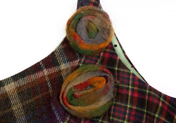 モスキーノ チープアンドシックMOSCHINO cheap&chic コサージュ装飾チェック切替ノースリーブワンピース マルチ38 K-128965_005