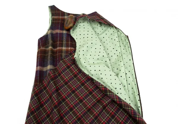 モスキーノ チープアンドシックMOSCHINO cheap&chic コサージュ装飾チェック切替ノースリーブワンピース マルチ38 K-128965_006