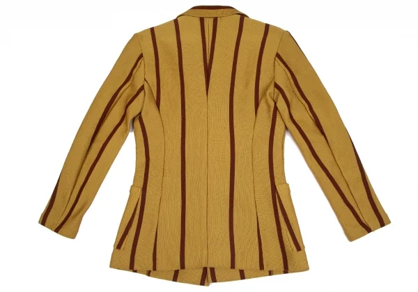 イッセイミヤケISSEY MIYAKEポリストライプニットセットアップ マスタードM K-128975_012