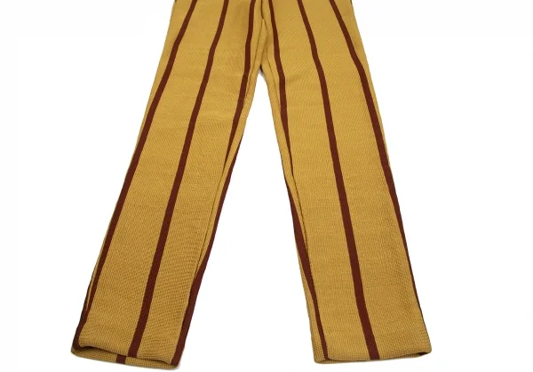 イッセイミヤケISSEY MIYAKEポリストライプニットセットアップ マスタードM K-128975_016