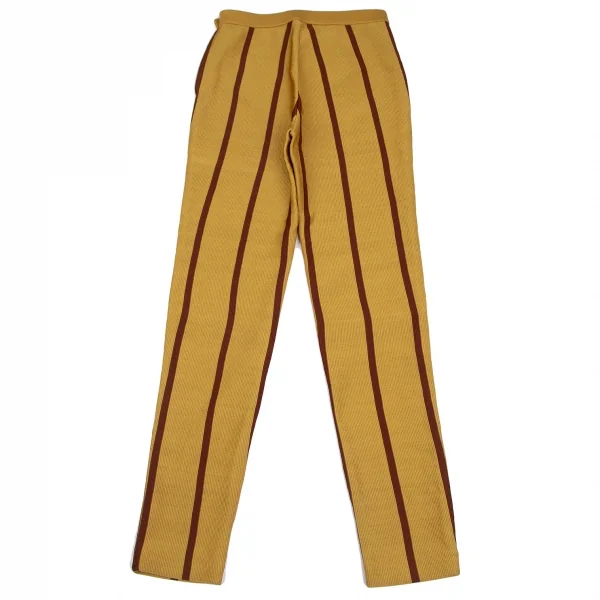 イッセイミヤケISSEY MIYAKEポリストライプニットセットアップ マスタードM K-128975_018