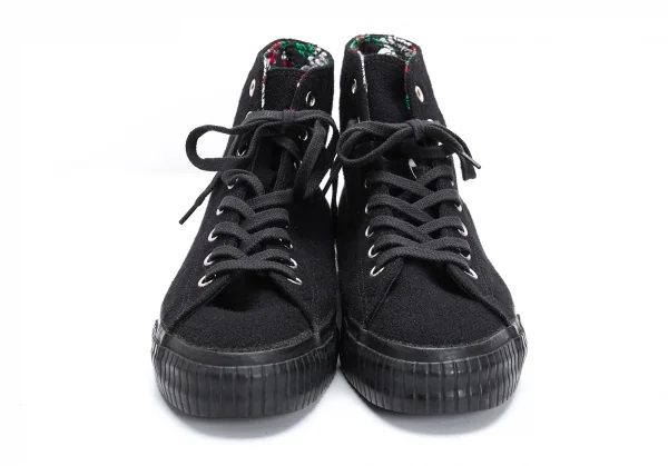 ヨウジヤマモトプールオムYohji Yamamoto POUR HOMME フラワーエンブロイダリースニーカー 黒L(28cm位) K-129010_004