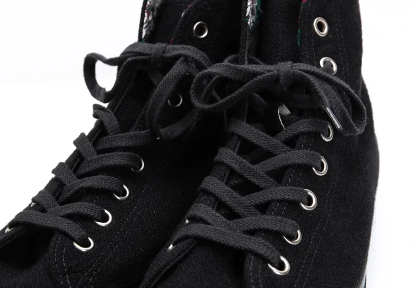 ヨウジヤマモトプールオムYohji Yamamoto POUR HOMME フラワーエンブロイダリースニーカー 黒L(28cm位) K-129010_006