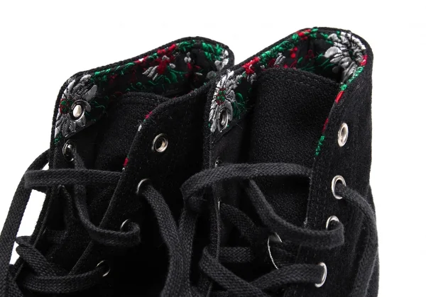 ヨウジヤマモトプールオムYohji Yamamoto POUR HOMME フラワーエンブロイダリースニーカー 黒L(28cm位) K-129010_007