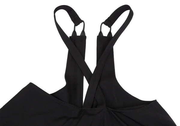 ヨウジヤマモト ファムYohji Yamamoto FEMME ウールラップデザインアシンメトリーサスペンダースカート 黒2 K-129047_010