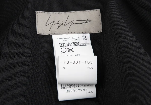 ヨウジヤマモト ファムYohji Yamamoto FEMME ウールラップデザインアシンメトリーサスペンダースカート 黒2 K-129047_013