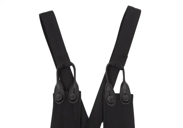 ヨウジヤマモト ファムYohji Yamamoto FEMME ウールラップデザインアシンメトリーサスペンダースカート 黒2 K-129047_004