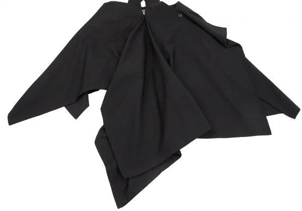 ヨウジヤマモト ファムYohji Yamamoto FEMME ウールラップデザインアシンメトリーサスペンダースカート 黒2 K-129047_006