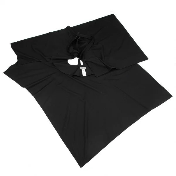 ヨウジヤマモト ファムYohji Yamamoto FEMME ウールラップデザインアシンメトリーサスペンダースカート 黒2 K-129047_008