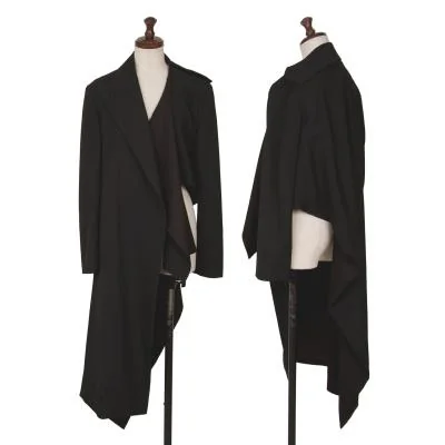 Yohji Yamamoto FEMME Wool Gaba Asymmetry Long Jacket