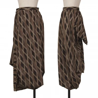 ISSEY MIYAKE Cotton Silk Jacquard Dropped Crotch Pants