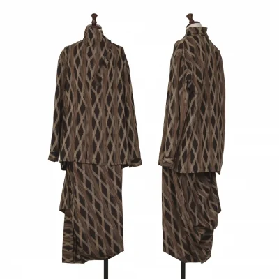 ISSEY MIYAKE Cotton Silk Jacquard Blouse & Pants