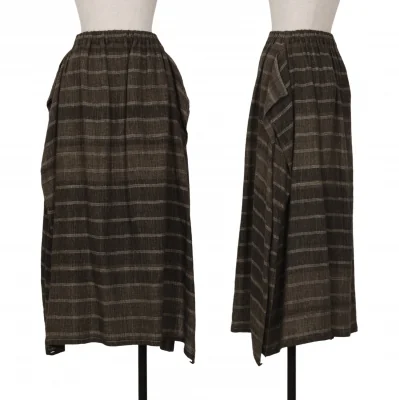 ISSEY MIYAKE Linen Stripe Drape Skirt