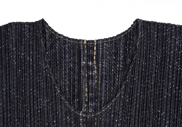 プリーツプリーズPLEATS PLEASE デニム転写プリントプリーツTシャツ インディゴM位 K-129085_006
