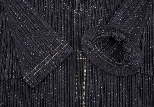 プリーツプリーズPLEATS PLEASE デニム転写プリントプリーツTシャツ インディゴM位 K-129085_008