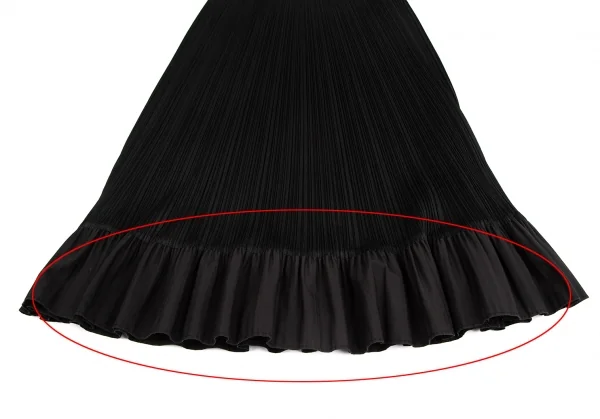 プリーツプリーズPLEATS PLEASE 裾異素材切替プリーツセットアップ 黒4・3 K-129094_014