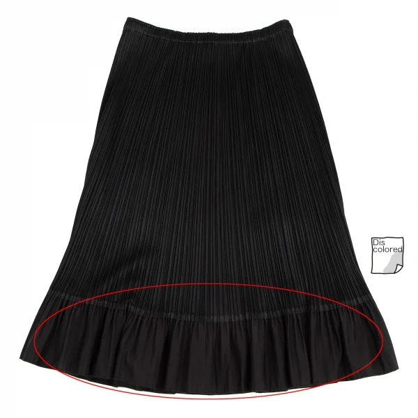 プリーツプリーズPLEATS PLEASE 裾異素材切替プリーツセットアップ 黒4・3 K-129094_017