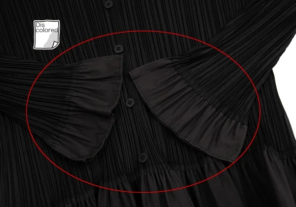 プリーツプリーズPLEATS PLEASE 裾異素材切替プリーツセットアップ 黒4・3 K-129094_006