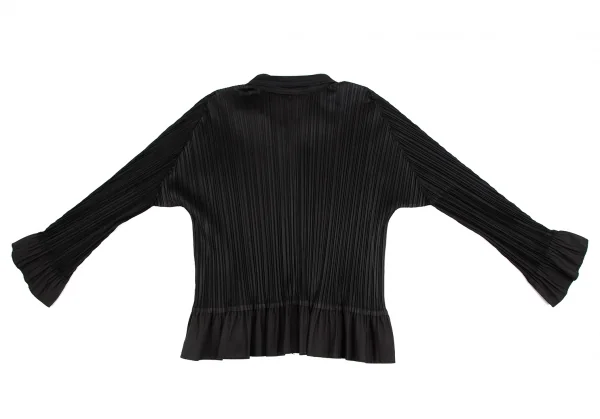 プリーツプリーズPLEATS PLEASE 裾異素材切替プリーツセットアップ 黒4・3 K-129094_009