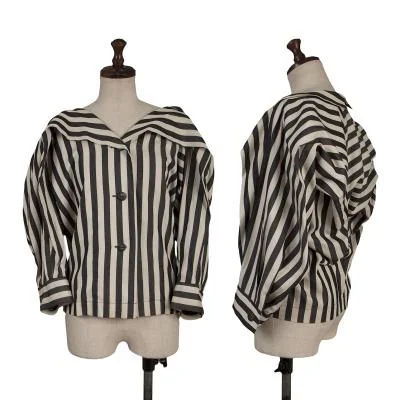 ISSEY MIYAKE Deformed Design Striped Shirt