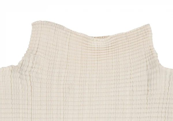 イッセイミヤケISSEY MIYAKE PLEATS (T.) ストレッチプリーツハイネックカットソー クリーム3 K-129129_004