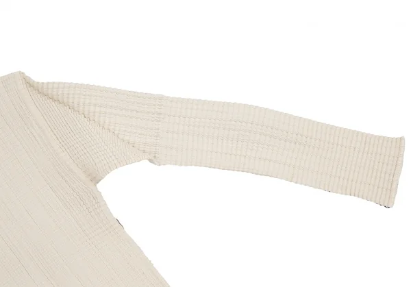 イッセイミヤケISSEY MIYAKE PLEATS (T.) ストレッチプリーツハイネックカットソー クリーム3 K-129129_005