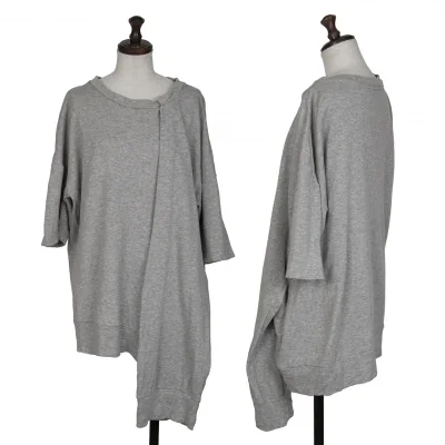 Y's Asymmetry Tuck Cotton T Shirt