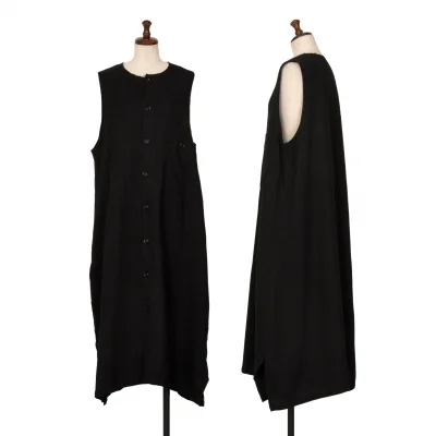 Y's Front Button Sleeveless Wool Dress