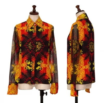 Jean-Paul GAULTIER FEMME Printed Mesh Switching Shirt
