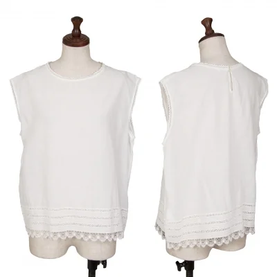 45R Lace Decoration Sleeveless Shirt